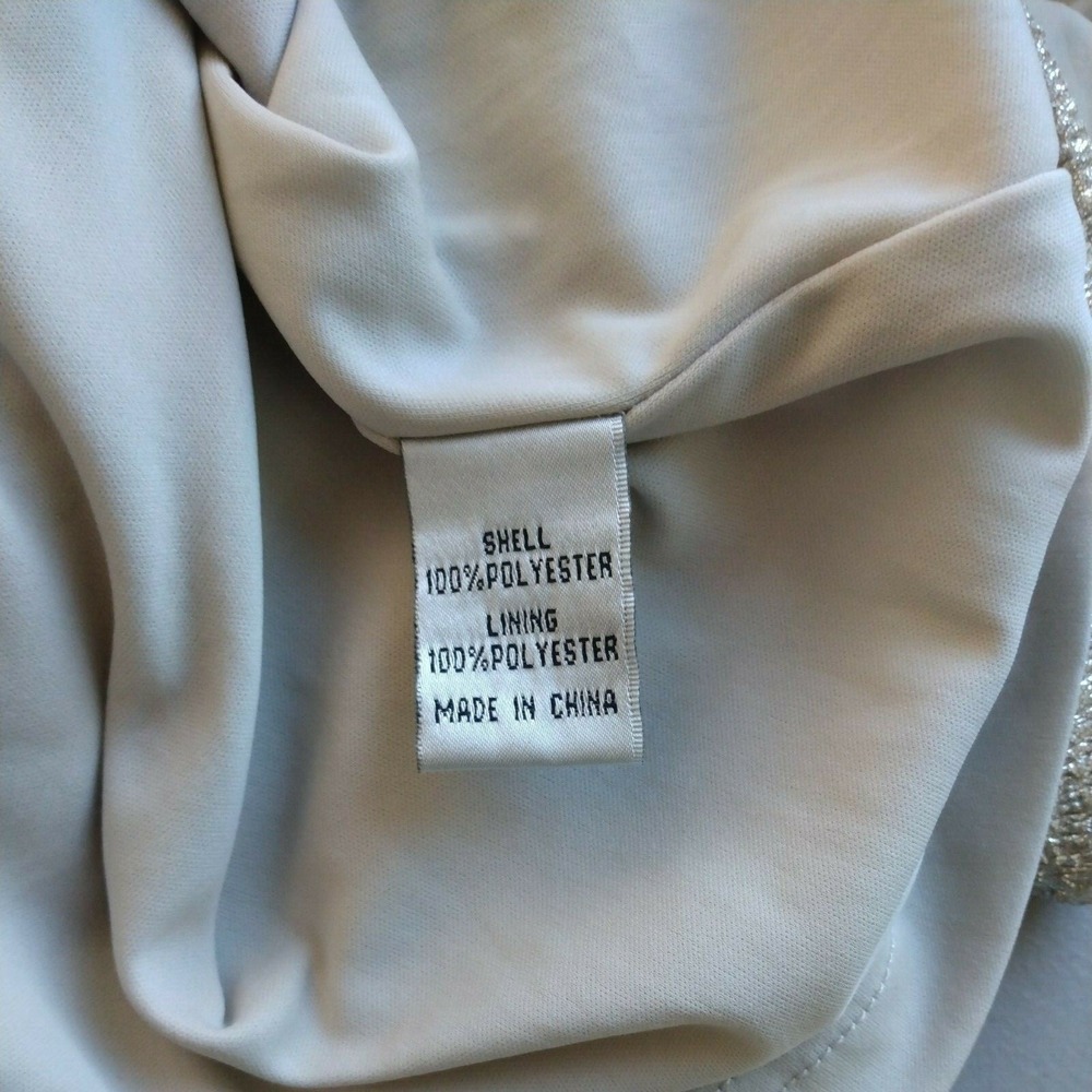 NOS Liliana Midi Dress Womens 8 Ruched Silver Ruffle Sexy Yacht Retro Sleeveless - Picture 9 of 10